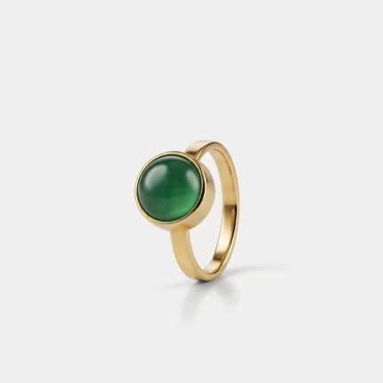 Ring - Groene Agaat - goud