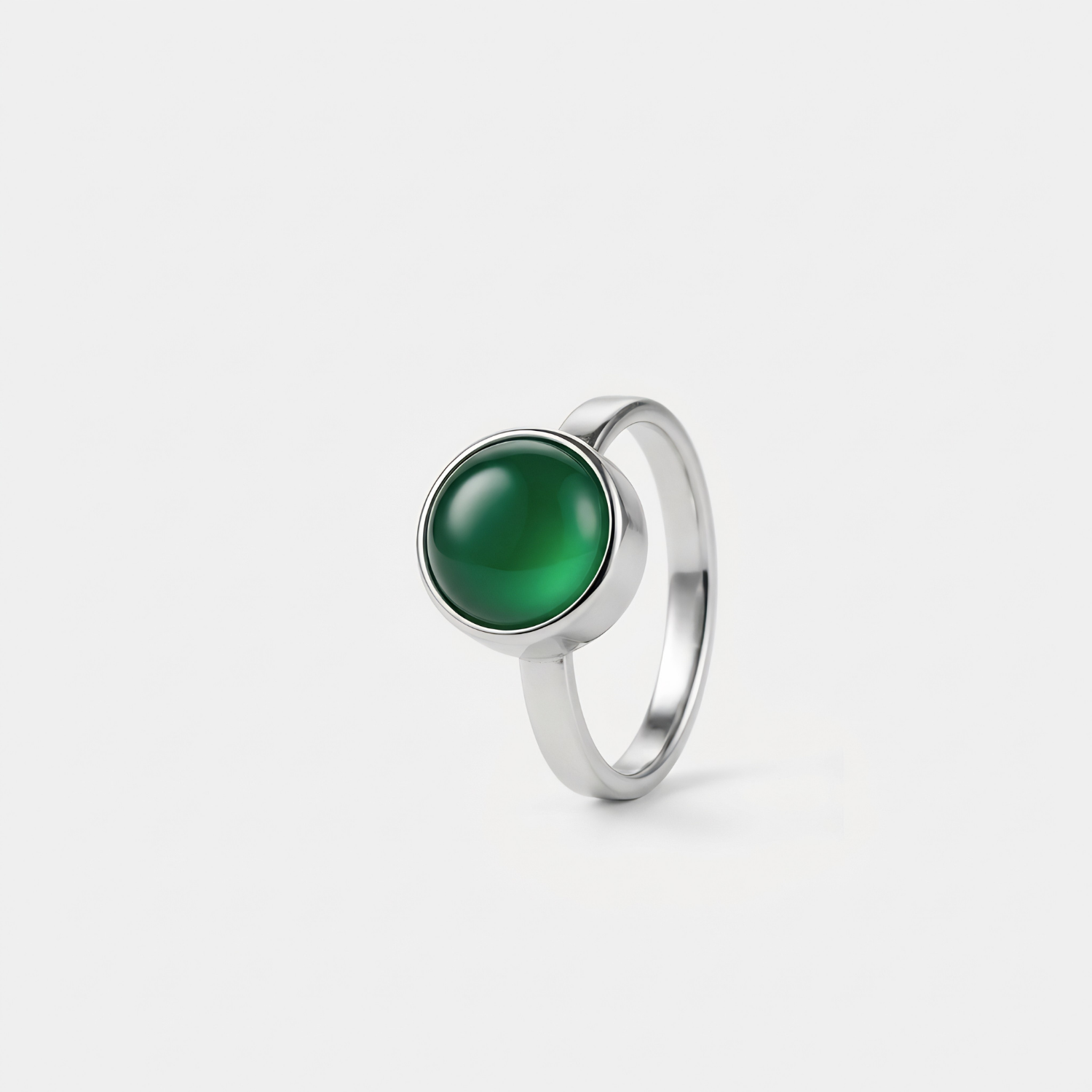 Ring - Groene Agaat - zilver Ring - Groene Agaat - zilver