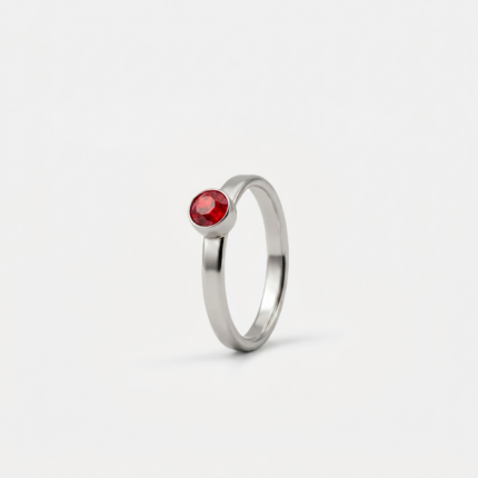 Ring - Januari Granaat - zilver