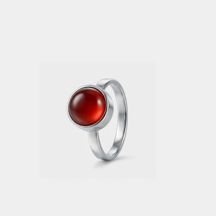 Ring - Rode Agaat - zilver