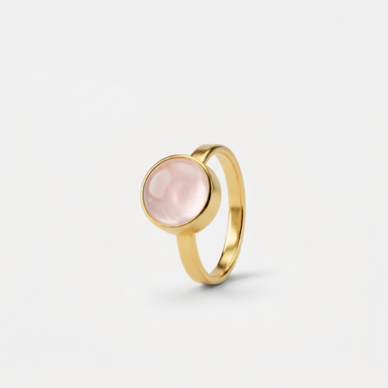 Ring - Rozenkwarts - goud