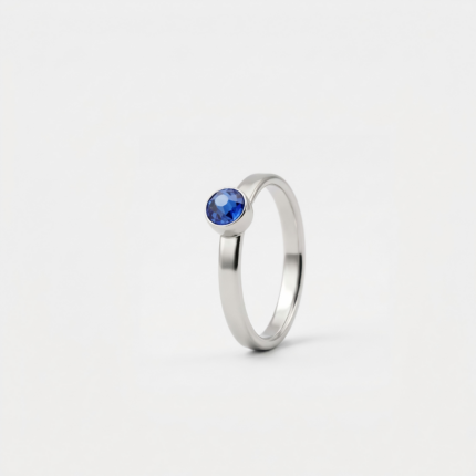 Ring - September Saffier - zilver