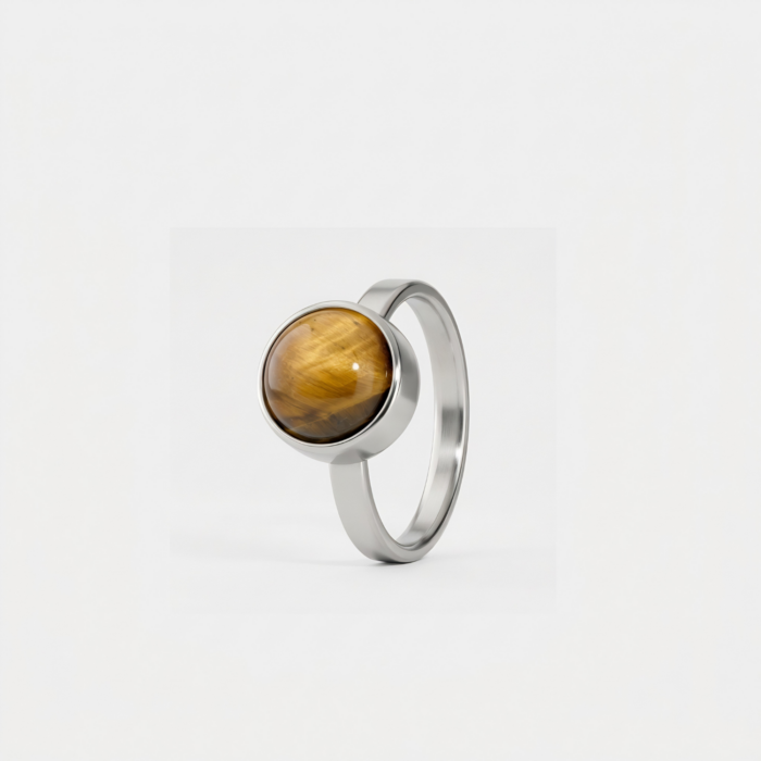 Ring - Tijgeroog - zilver