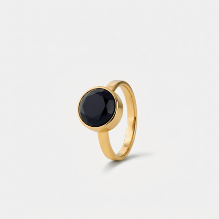 Ring - Zwarte Onyx Facet - goud