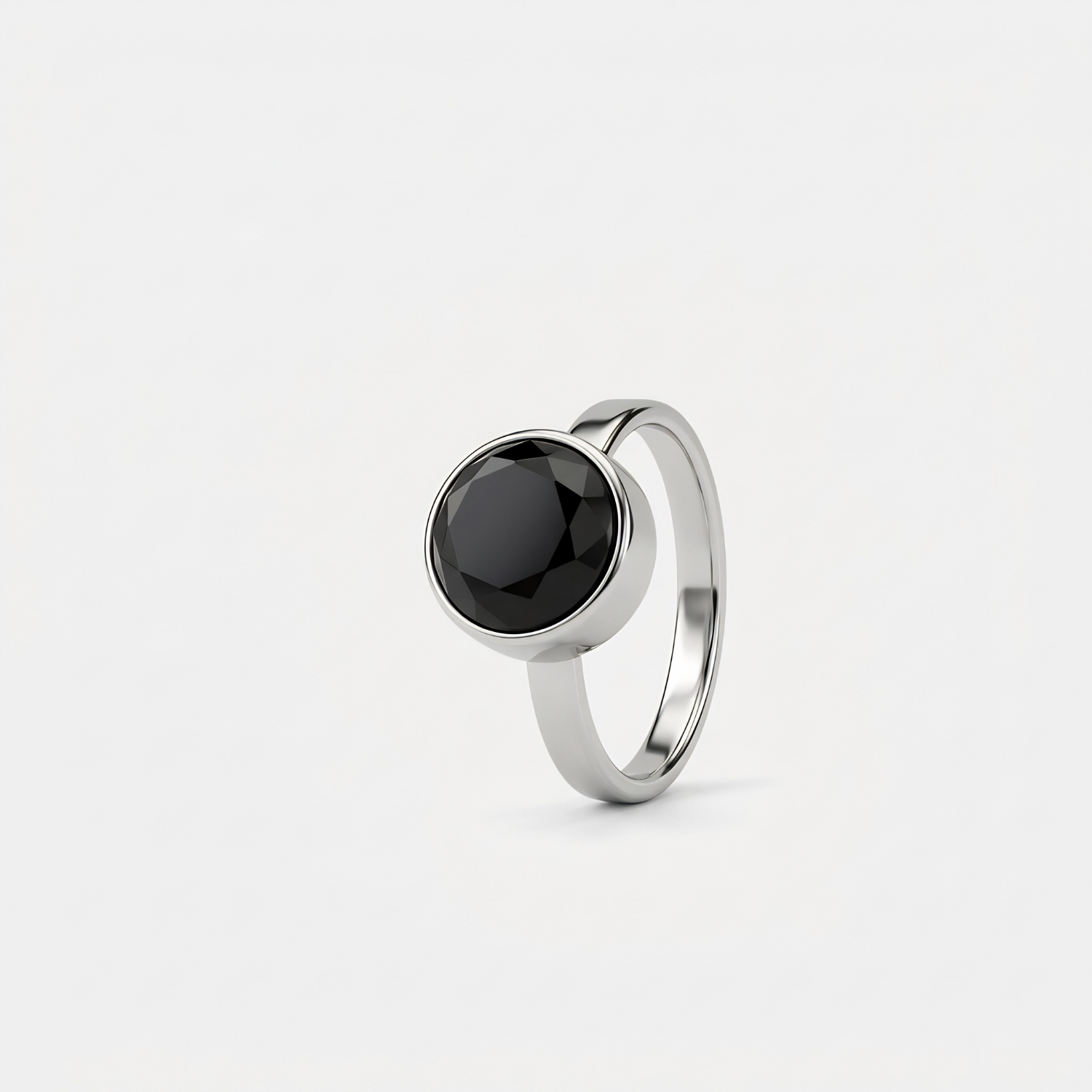 Ring - Zwarte Onyx Facet - zilver Ring - Zwarte Onyx Facet - zilver