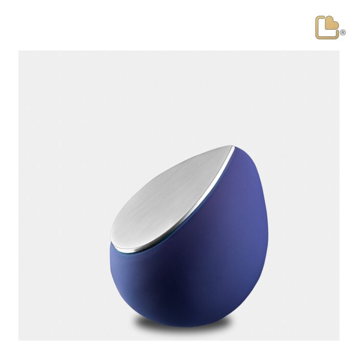 RVS urn - Druppel blauw - 0,11 Liter