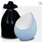 RVS urn - Druppel blauw - 0,85 Liter