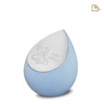 RVS urn - Druppel blauw - 0,85 Liter