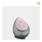 RVS urn - Druppel French RoseGold grijs - 0,11 Liter