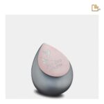 RVS urn - Druppel French RoseGold grijs - 0,11 Liter