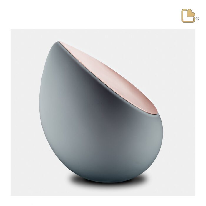 RVS urn - Druppel French RoseGold grijs - 0,85 Liter