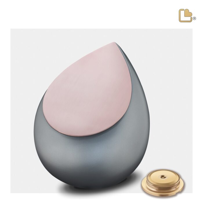 RVS urn - Druppel French RoseGold grijs - 0,85 Liter