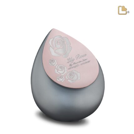 RVS urn - Druppel French RoseGold grijs - 0,85 Liter
