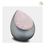 RVS urn - Druppel French RoseGold grijs - 0,85 Liter