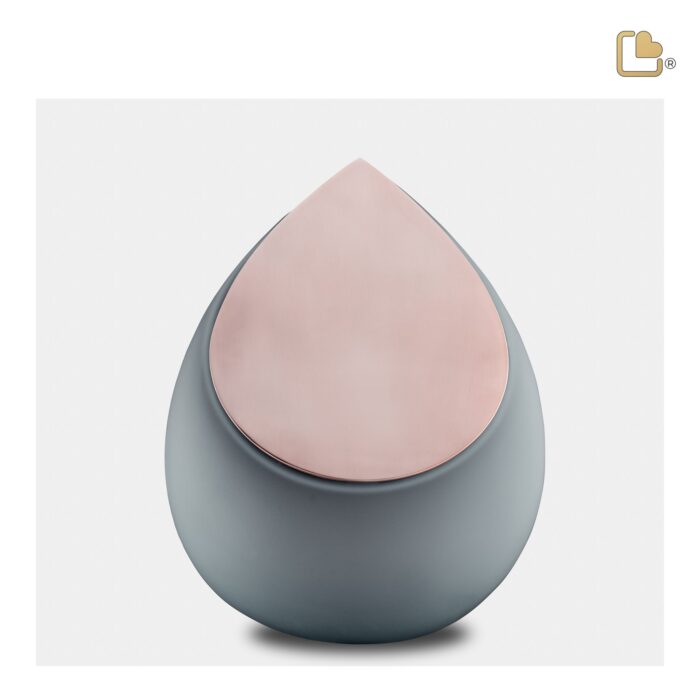 RVS urn - Druppel French RoseGold grijs - 0,85 Liter