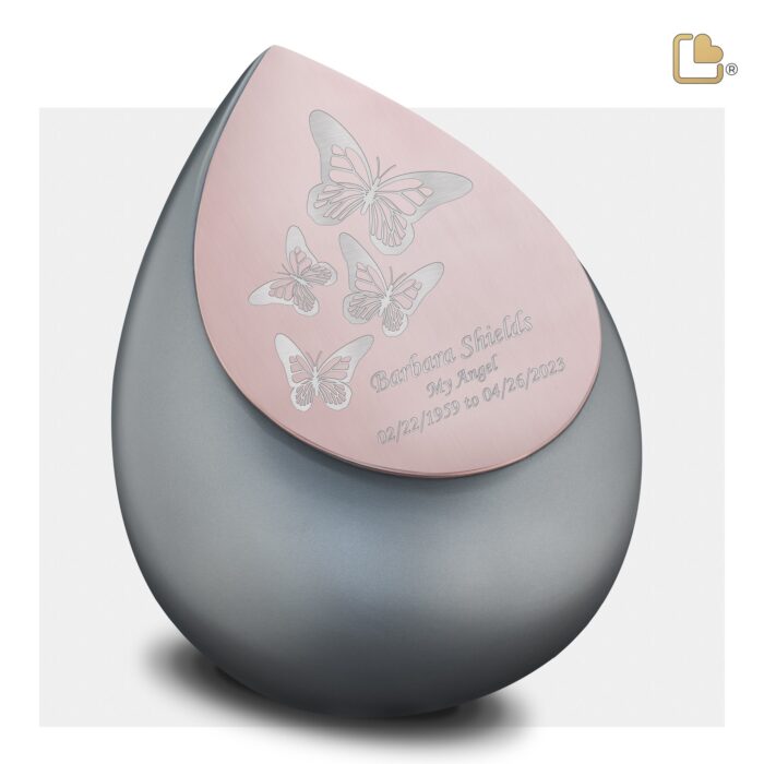 RVS urn - Druppel French RoseGold grijs - 4,80 Liter