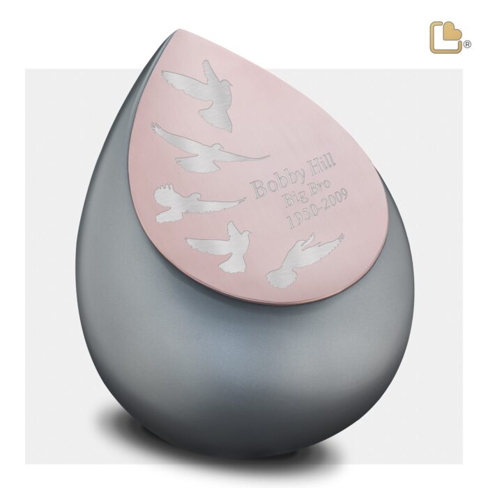RVS urn - Druppel French RoseGold grijs - 4,80 Liter