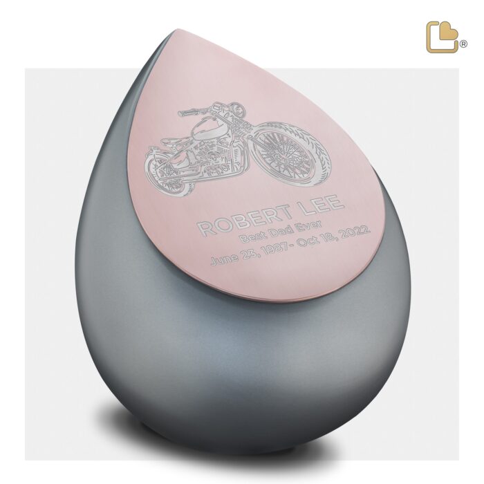 RVS urn - Druppel French RoseGold grijs - 4,80 Liter