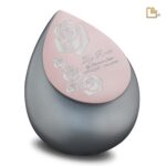 RVS urn - Druppel French RoseGold grijs - 4,80 Liter