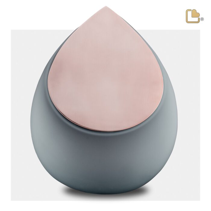 RVS urn - Druppel French RoseGold grijs - 4,80 Liter