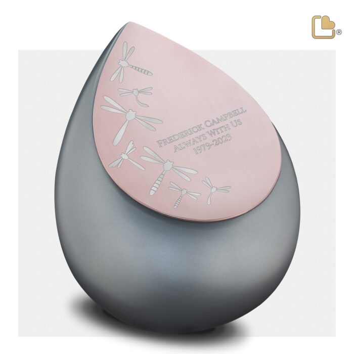 RVS urn - Druppel French RoseGold grijs - 4,80 Liter