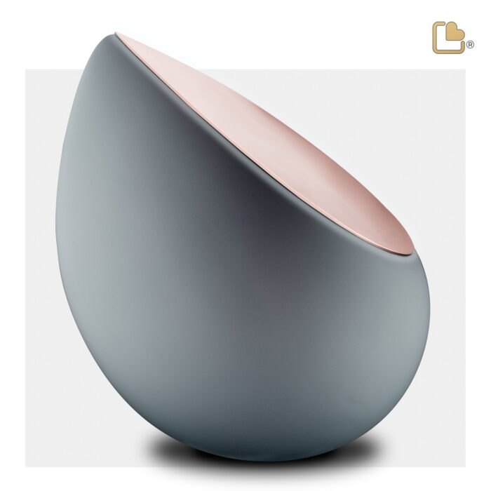 RVS urn - Druppel French RoseGold grijs - 4,80 Liter
