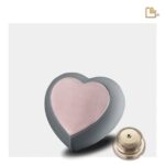 RVS urn - Druppel Hart French RoseGold grijs - 0,07 Liter