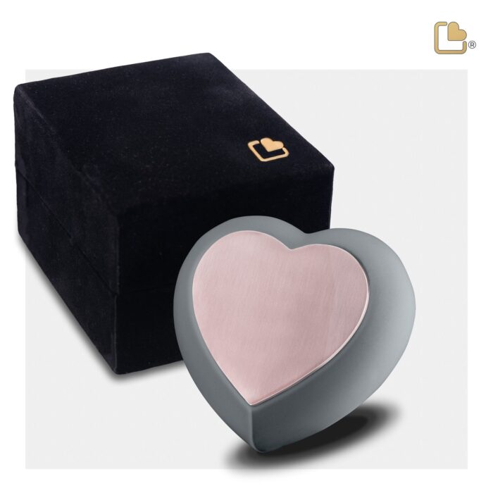 RVS urn - Druppel Hart French RoseGold grijs - 0,07 Liter