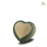 RVS urn - Druppel Hart Sage groen - 0,07 Liter