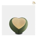 RVS urn - Druppel Hart Sage groen - 0,07 Liter