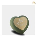 RVS urn - Druppel Hart Sage groen - 0,07 Liter