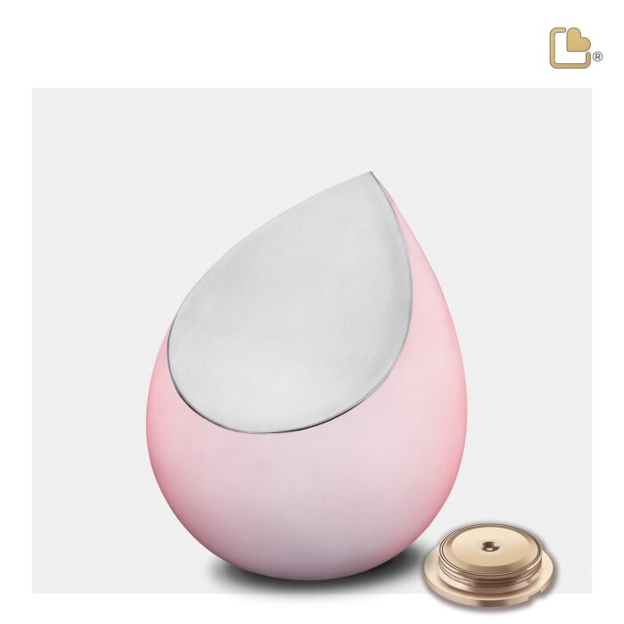 RVS urn - Druppel roze - 0,85 Liter