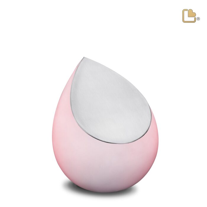 RVS urn - Druppel roze - 0,85 Liter