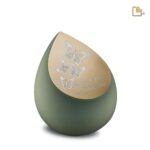 RVS urn - Druppel Sage groen - 0,85 Liter