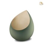 RVS urn - Druppel Sage groen - 0,85 Liter