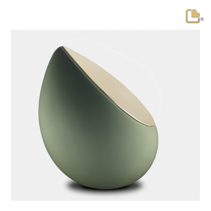 RVS urn - Druppel Sage groen - 0,85 Liter