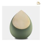RVS urn - Druppel Sage groen - 0,85 Liter