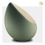 RVS urn - Druppel Sage groen - 4,80 Liter