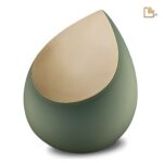 RVS urn - Druppel Sage groen - 4,80 Liter