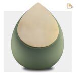 RVS urn - Druppel Sage groen - 4,80 Liter