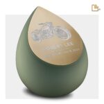 RVS urn - Druppel Sage groen - 4,80 Liter