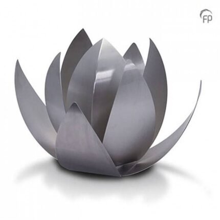 RVS urn - Lotus roestvaststaal zilver - 3,70 Liter