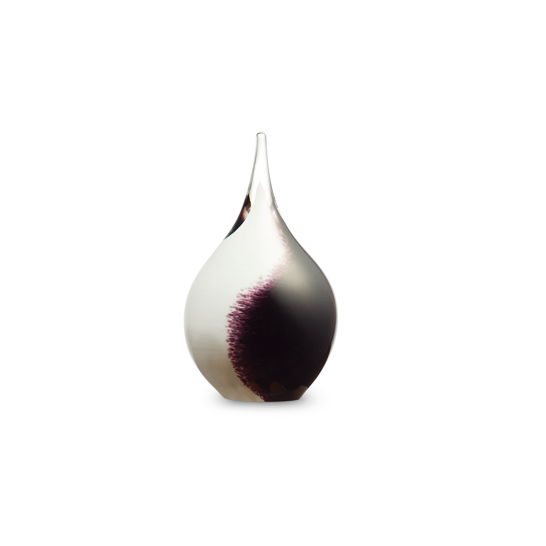 Glazen urn druppel zwart wit
