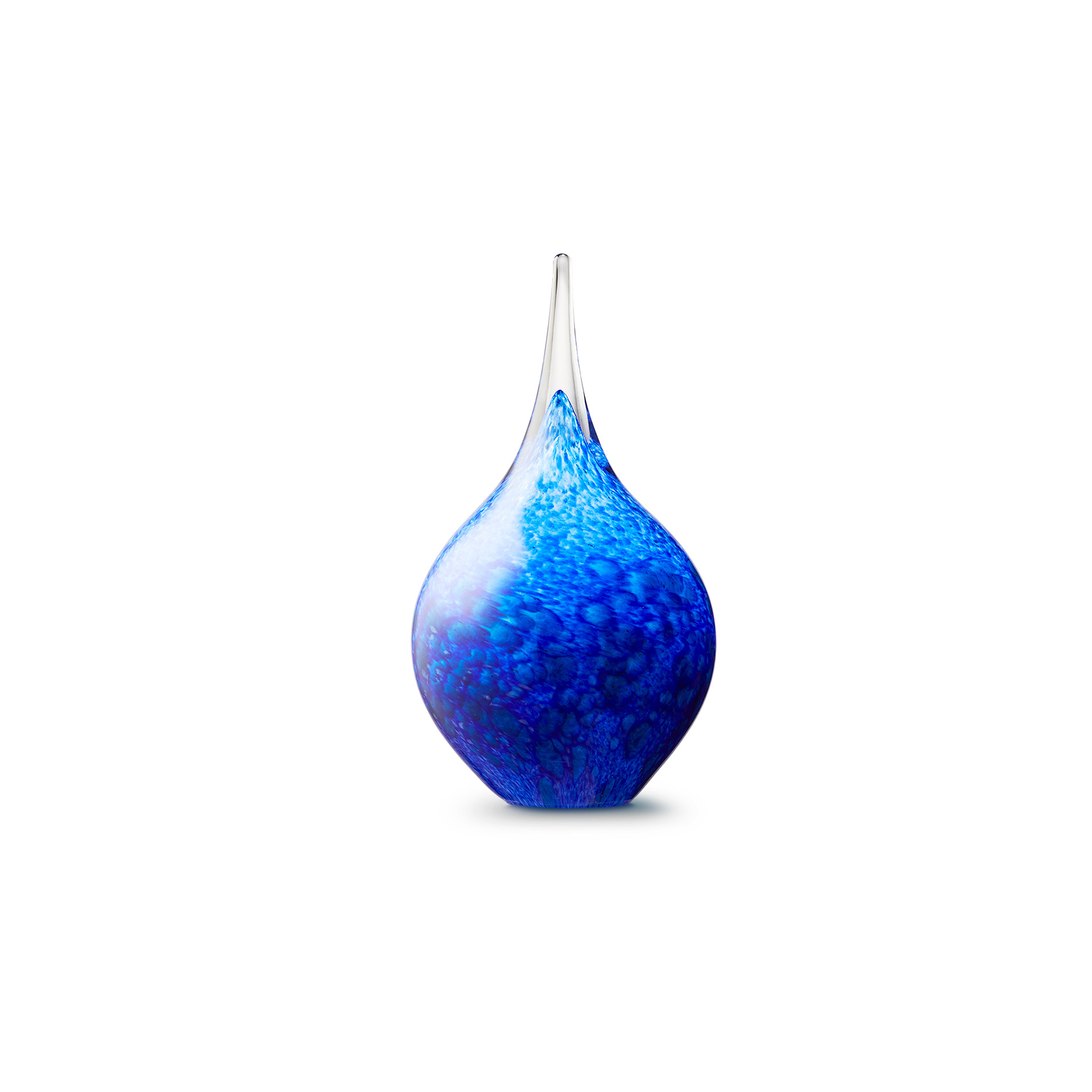 Glazen urn druppel blauw