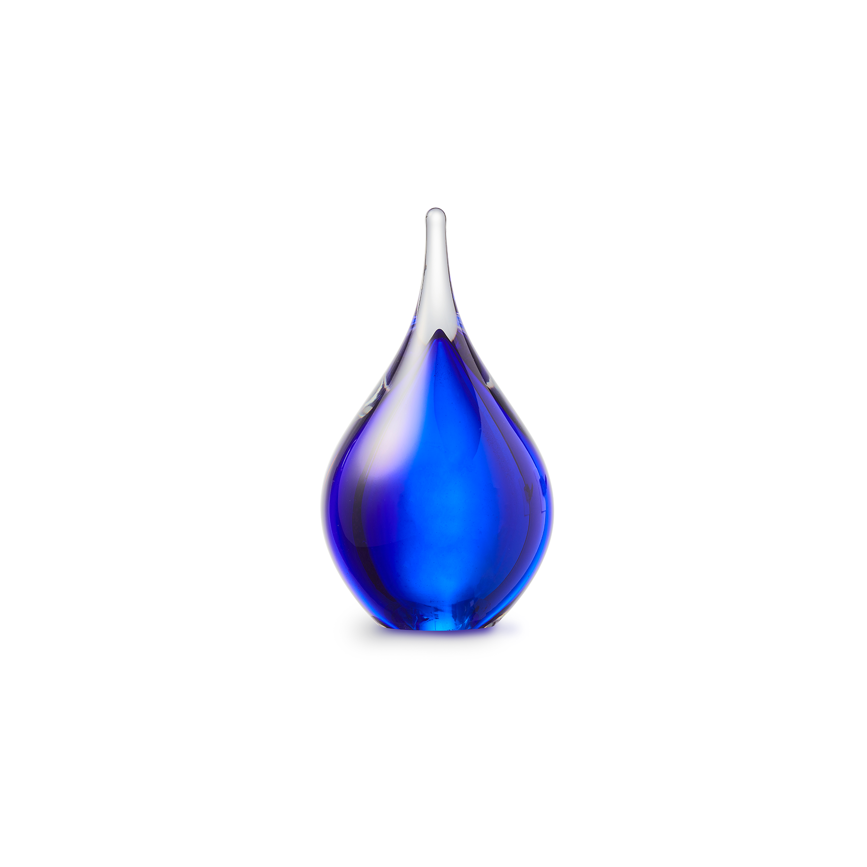 Glazen urn druppel blauw