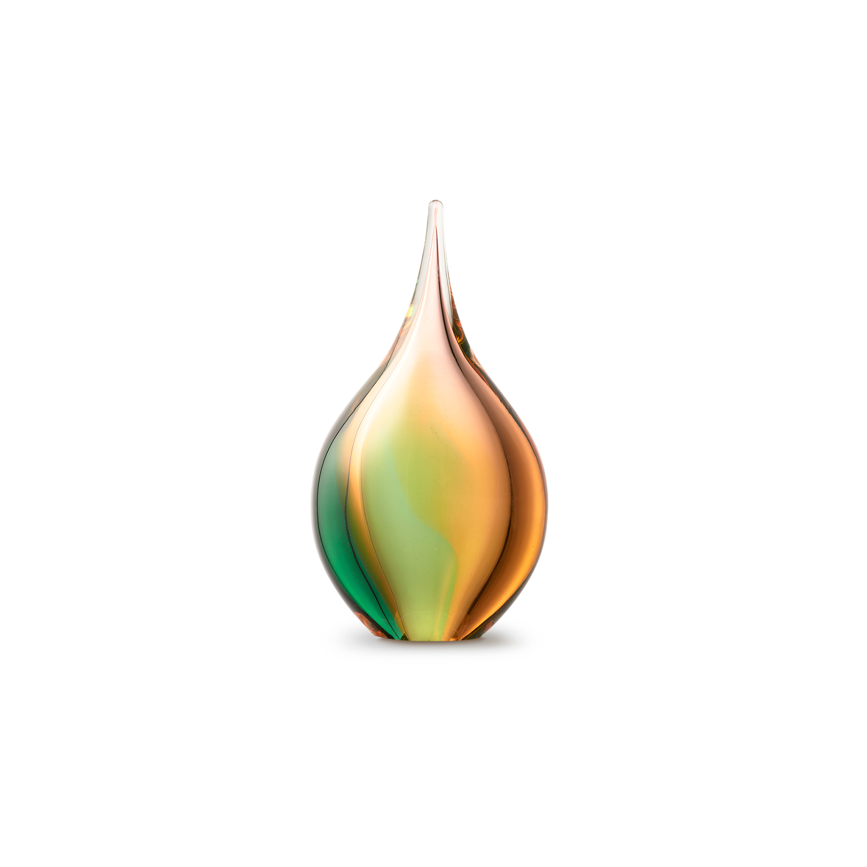 Glazen urn druppel groen goud