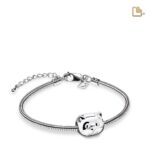 Urn - CatFace Ashes Bead - zilver