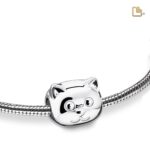 Urn - CatFace Ashes Bead - zilver