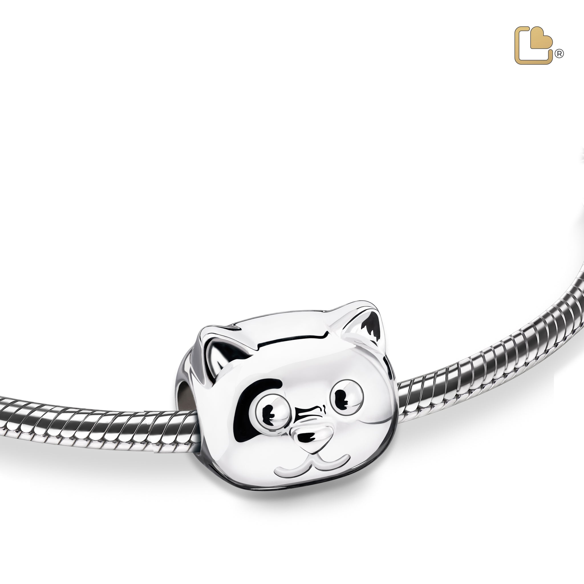 Urn - CatFace Ashes Bead - zilver Urn - CatFace Ashes Bead - zilver