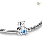 Urn - CuddleBear Ashes Bead w/Zirconia - blauw